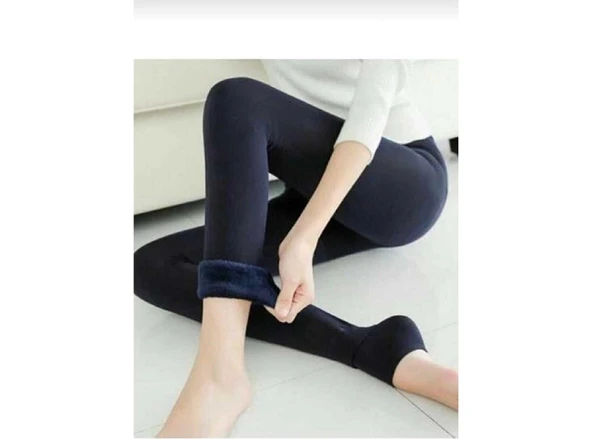 Kadın Termal Peluş Tayt - Resim 3