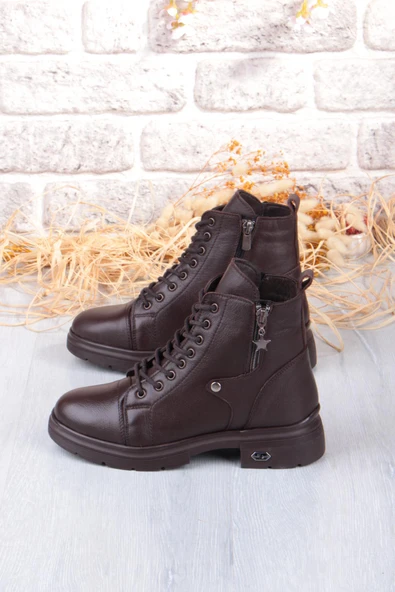 Mehmet Mete 1180 Rahat Sıcak Astar Kaymaz Taban Yumuşak Hakiki Deri Kadın Bot - Resim 7