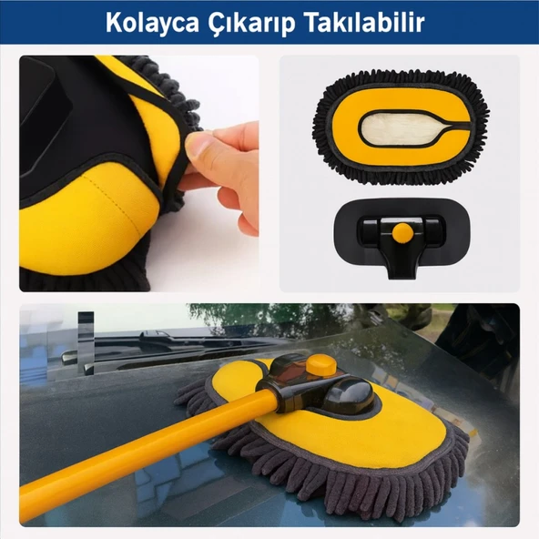 Polham ve LS-426 Uyumlu Yedek Araç Yıkama Mopu, Oto Temizleme Fırçası Yedek Mop, Çizmez, Süper Emici, Kolay Tak-Çıkar - Resim 3