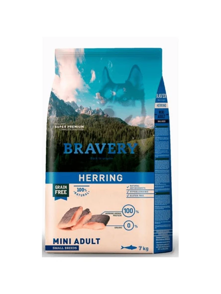 Bravery Tahılsız Ringa Balıklı Yetişkin Küçük Irk Köpek Maması 7 Kg ürün görseli 1