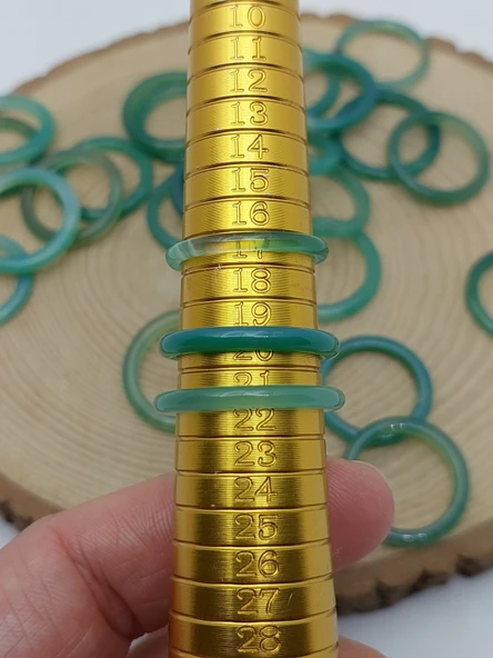 Akik Taşı İnce Boy Yüzük – Yeşil Alacalı –  3mm Kalınlık  (59970) - Resim 3