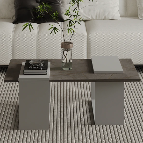 Matris Modern Orta Sehpa – Geometrik Tasarım ve Şık Detaylar - Resim 2