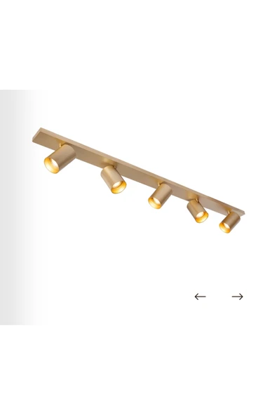 5 li Beşli Mat Gold Eskitme Kaplama Metal Gövde Hareketli Başlık GU10 Led Tavan Spot Modern Avize ürün görseli 1