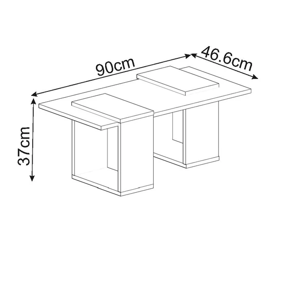 Matris Modern Orta Sehpa – Geometrik Tasarım ve Şık Detaylar - Resim 5