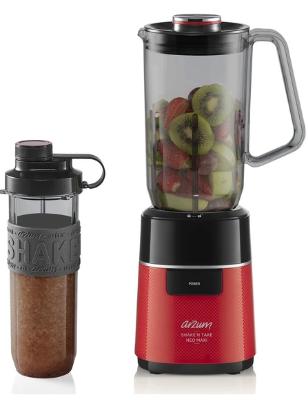 Arzum AR1174-K Shake'n Take Neo Maxi Kişisel Smoothie Sürahi Blender - Kırmızı ürün görseli