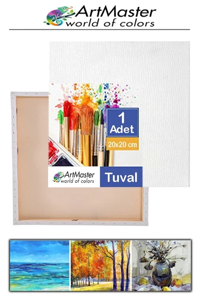Kare Tuval 20x20 Astarlı Mini Resim Tuvali 1 Adet Tuvali 20*20 Tual Akrilik Boya Yağlı Boya İçin İdealdir ürün görseli