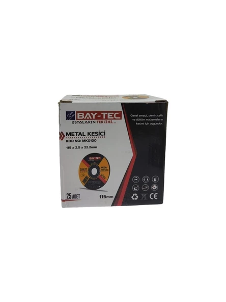 Baytec Metal Kesici Mk 0100 115X2.5X22MM 25 Adet - Resim 2