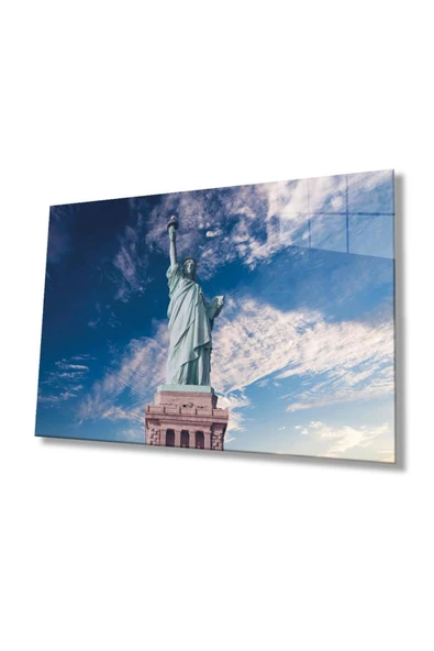 Özgürlük Heykeli Cam Tablo 4mm Dayanıklı Temperli Cam, Statue of Liberty Glass Wall Decor ürün görseli