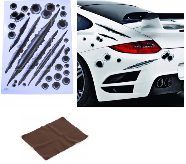 Araç Sticker Seti Yara Bere Oto Sticker Yara Şeklinde 3D ürün görseli 1