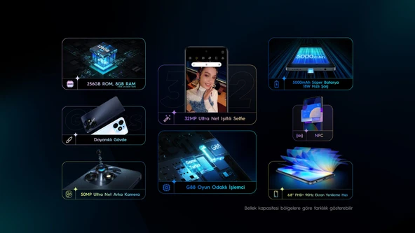 Tecno Spark 10 Pro 256 GB Siyah - Resim 3