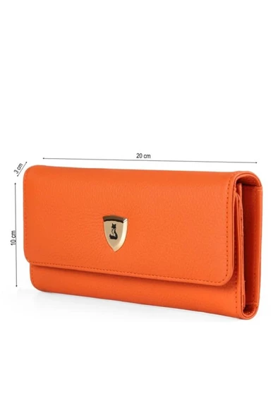 Alya Hakiki Deri Gold Detaylı Kadın Kartlık ve Cüzdan - Resim 6