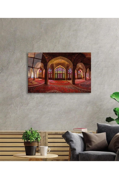Cami İslami Motif Dini Cam Tablo 4mm Dayanıklı Temperli Cam - Resim 3