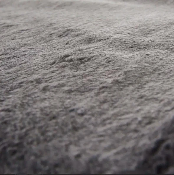 Çift Kişilik Düz Pamuklu Battaniye çift taraflı 200 + 220 füme-gri - Resim 3