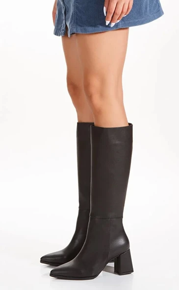 Feles Sivri Burun Fermuarsız Kadın Çizme ürün görseli 1