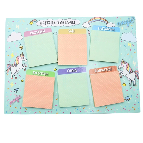 NotYaz 29x21 50 Yaprak 6 Blok Başarı Haftalık Planlayıcı Unicorn (BH-3679) ürün görseli