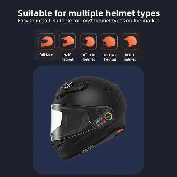 Çeşithane K06 Motosiklet Kask Kulaklığı – Su Geçirmez Bluetooth 5.4, 40 Saat Çalma Süresi, LED Işıklı, Ses Asistanı Destekli Kablosuz Kask Kulaklığı - Resim 6