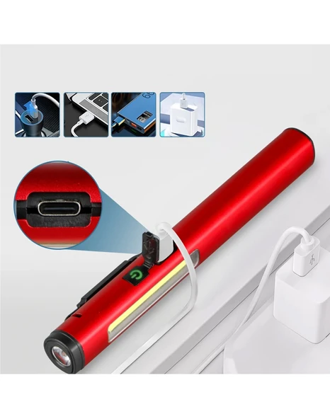 Profesyonel Şarjlı Mıknatıslı El Feneri Oto Feneri Çok Amaçlı Aydınlatma Çözümü - Resim 3