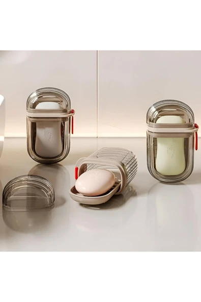 TİNEKE  Şeffaf Kutu Şeklinde Plastik Katı Sabunluk Pratik Kullanımlı Hijyenik Banyo Sabun Kabı 1 ADET - Resim 6