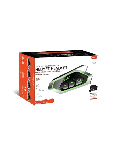 IPX8 Su Geçirmez RGB BT5.3 Motosiklet Kask Kulaklığı Yüksek Ses & İnterkom - Resim 2