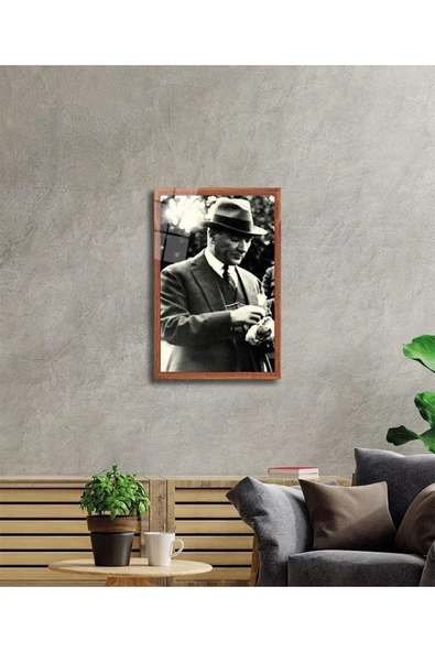 Atatürk Cam Tablo 4mm Dayanıklı Temperli Cam, Atatürk Glass Wall Art - Resim 2