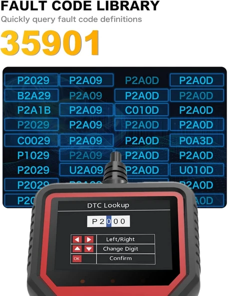 NewOrg V519 OBDII Araç Arıza Kodu Silme Okuma 1996 sonrası tüm OBD II Arabalarla uyumlu Motor Arıza Kodu Silme 2026 Yeni Versiyon - Resim 6