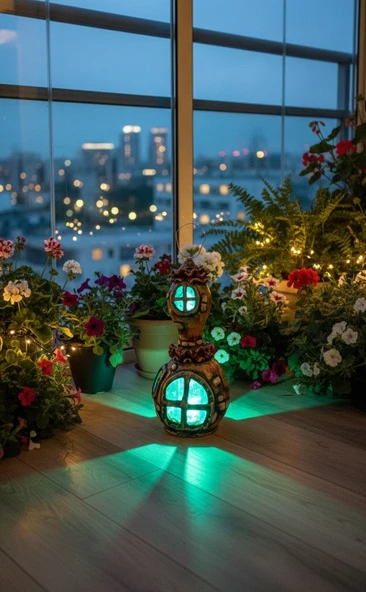 Ev ya da bahçe dekoru orjinal kabak lamba güneş enerjili - Resim 2