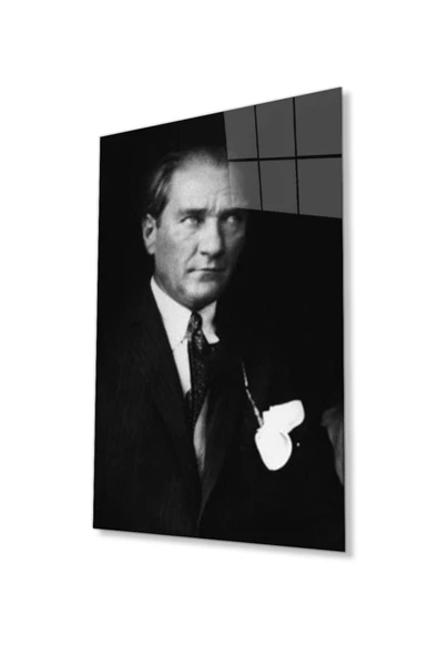Atatürk Cam Tablo 4mm Dayanıklı Temperli Cam, Atatürk Glass Wall Art ürün görseli