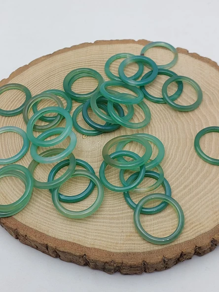 Akik Taşı İnce Boy Yüzük – Yeşil Alacalı –  3mm Kalınlık  (59970) - Resim 2