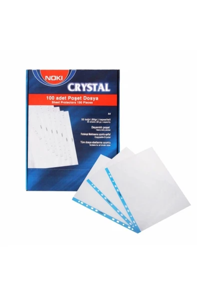 Noki Poşet Dosya Kristal Mavi Şeritli Kod:4830Cr ürün görseli