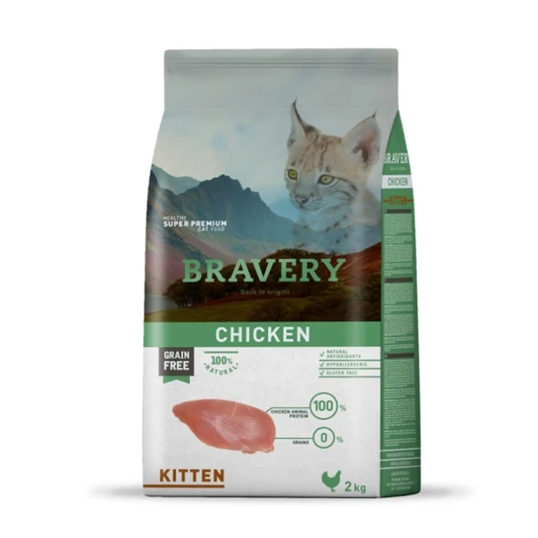 Bravery Kitten Tavuklu Yavru Kedi Maması 2 Kg ürün görseli 1