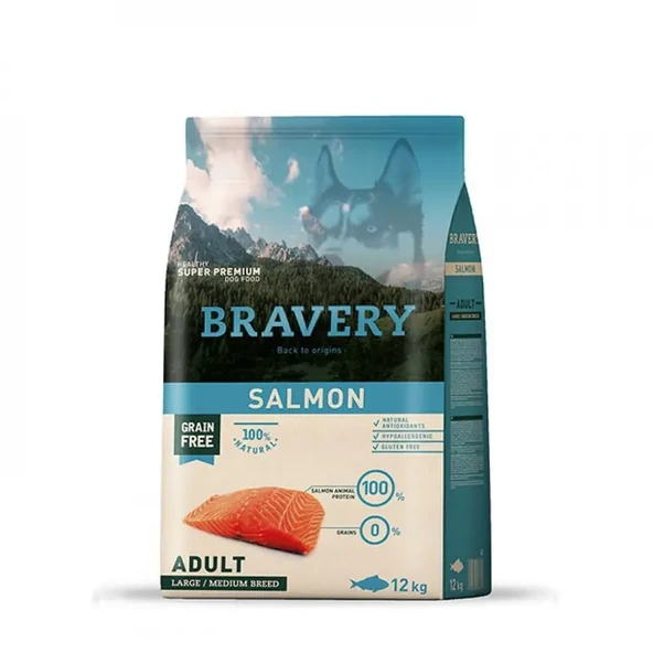 Bravery Medium Adult Somonlu Kopek 12 Kg ürün görseli 1