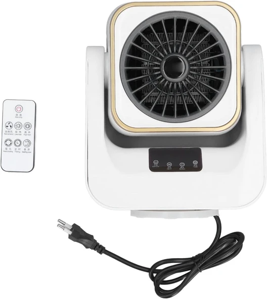 Mini Fan Isıtıcı 1000W Düşük Gürültü Devrilme Koruması Masaüstü Isıtıcı Sirkülasyon Rüzgar ABS Ofis Için Uzaktan Kumanda Ile Hızlı Isıtıcı (GRAY) ürün görseli 1