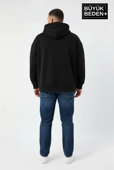 Erkek Büyük Beden Brooklyn 1970 Baskılı Kapüşonlu Sweatshirt SPR26BSW964 - Resim 11