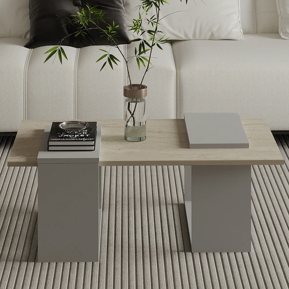 Matris Modern Orta Sehpa – Geometrik Tasarım ve Şık Detaylar - Resim 2