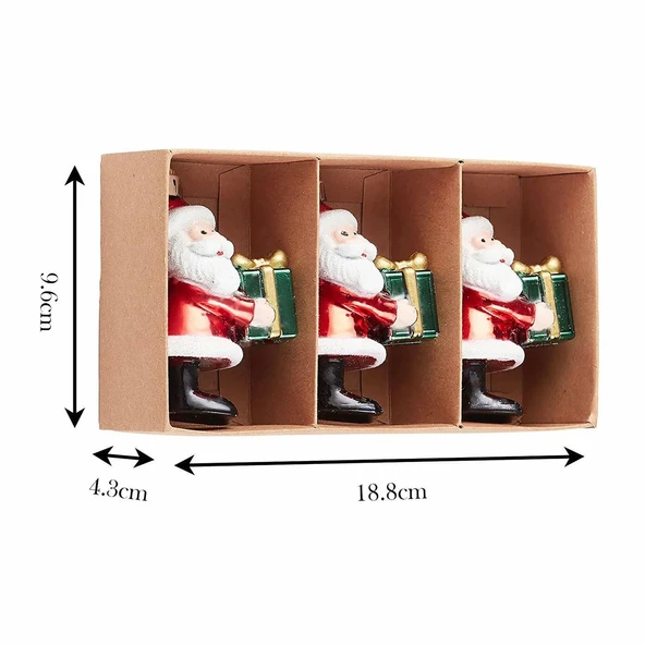 Asılabilir Yılbaşı Yeniyıl Ağacı Süsü Noel Baba Christmas New Year Santa With Gift Ornaments - Resim 6