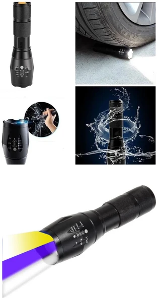 El Feneri Beyaz Sarı Ve Mor Renk Aydınlatma Q5 Led ürün görseli