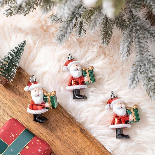 Asılabilir Yılbaşı Yeniyıl Ağacı Süsü Noel Baba Christmas New Year Santa With Gift Ornaments ürün görseli