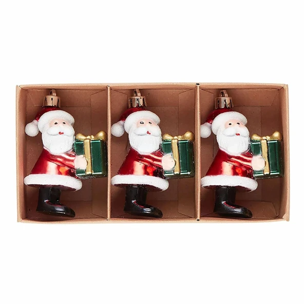 Asılabilir Yılbaşı Yeniyıl Ağacı Süsü Noel Baba Christmas New Year Santa With Gift Ornaments - Resim 7