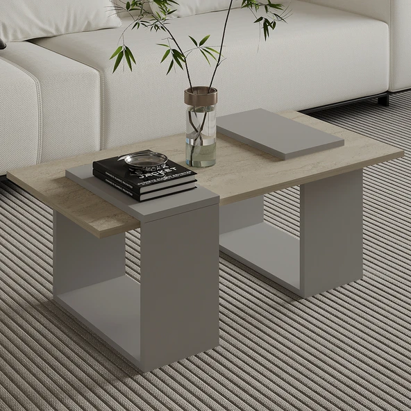 Matris Modern Orta Sehpa – Geometrik Tasarım ve Şık Detaylar - Resim 3