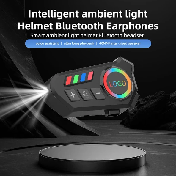 Çeşithane K06 Motosiklet Kask Kulaklığı – Su Geçirmez Bluetooth 5.4, 40 Saat Çalma Süresi, LED Işıklı, Ses Asistanı Destekli Kablosuz Kask Kulaklığı - Resim 3