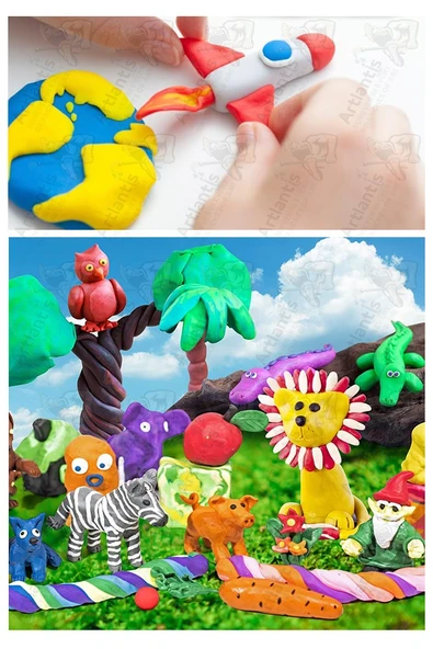 Oyun Hamuru 6 Renk 1 Paket Bubu 6 lı Oyun Hamuru 600 gr Canlı Renkler Okul Öncesi Kreş Anasınıfı Etkinli Hamuru - Resim 4