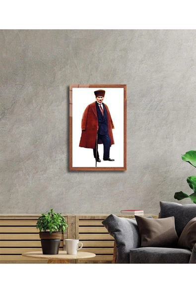 Atatürk Cam Tablo 4mm Dayanıklı Temperli Cam, Atatürk Glass Wall Art - Resim 2
