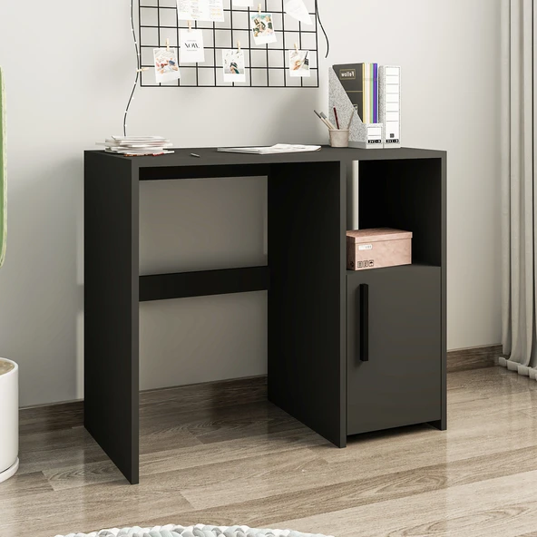 Kuzey Tek Kapaklı Çalışma Masası – Minimal Tasarım, Antrasit ürün görseli 1