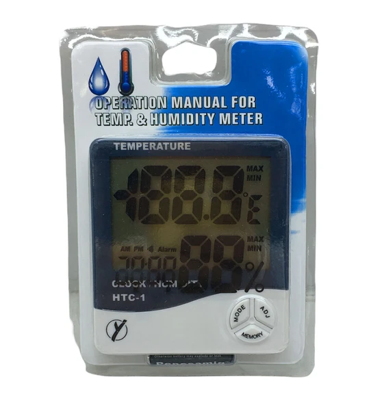TEMPERATURE HTC-1 DİJİTAL SAAT - SICAKLIK - NEM ÖLÇER (5284) ürün görseli 1