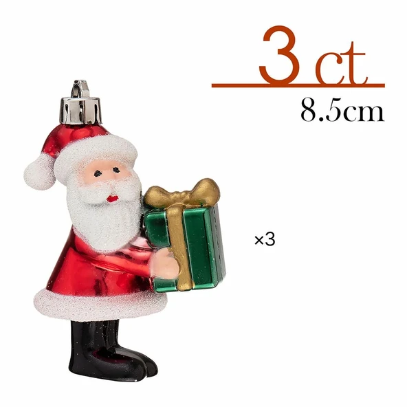 Asılabilir Yılbaşı Yeniyıl Ağacı Süsü Noel Baba Christmas New Year Santa With Gift Ornaments - Resim 5