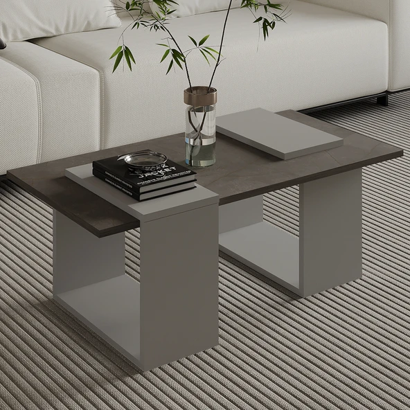 Matris Modern Orta Sehpa – Geometrik Tasarım ve Şık Detaylar - Resim 3