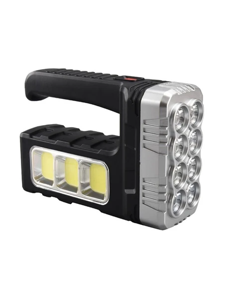 El Feneri Solar Panelli Ledli Powerbank Cob Fener - Resim 4