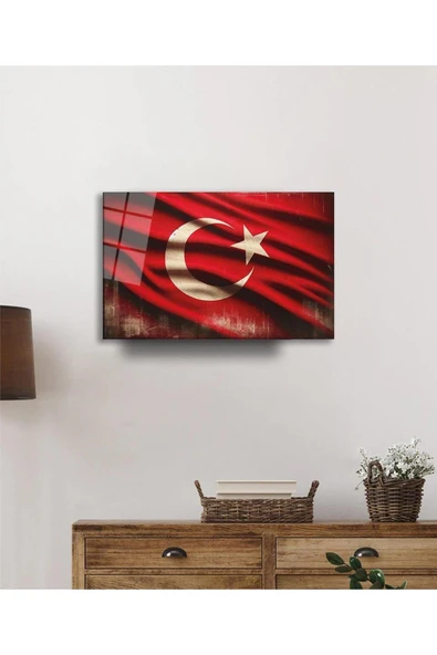 Milli Görkem Cam Tablo Hediyelik Büyük Tablo Ev Ofis Dekoru - Resim 2