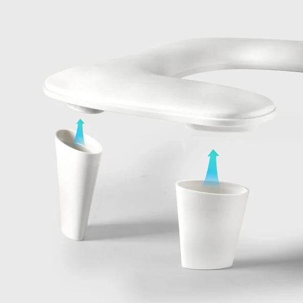 Oval U Tipi Ergonomik Manikür Sehpası Beyaz Manikür Kol Desteği U1W - Resim 3