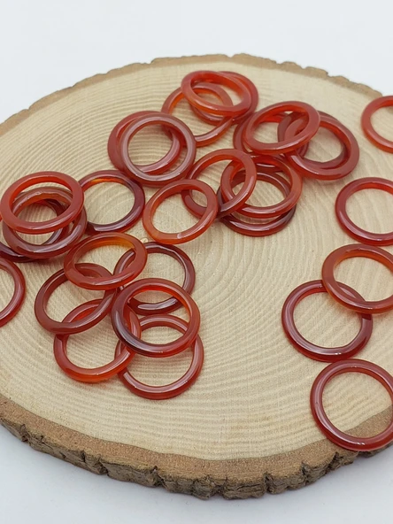 Akik Taşı İnce Boy Yüzük – Bal Koyu Kahve Alacalı –  3mm Kalınlık  (59978) ürün görseli